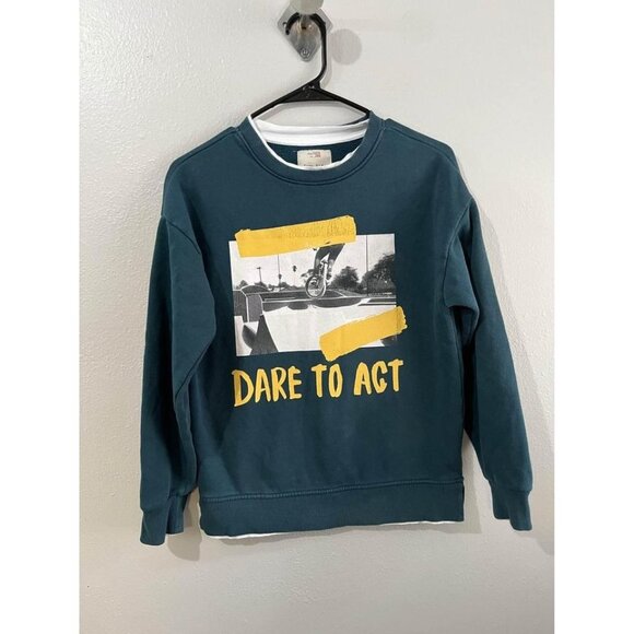 Zara Kids Pullover Sweatshirt Size 11/12 hunter green - Picture 1 of 5